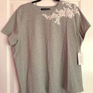 Lane Bryant Floral Cotton Short Sleeve T-shirt NWT